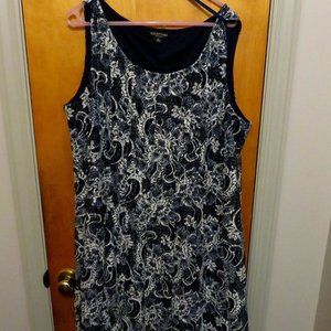 Perception Sleeveless blue and white dress